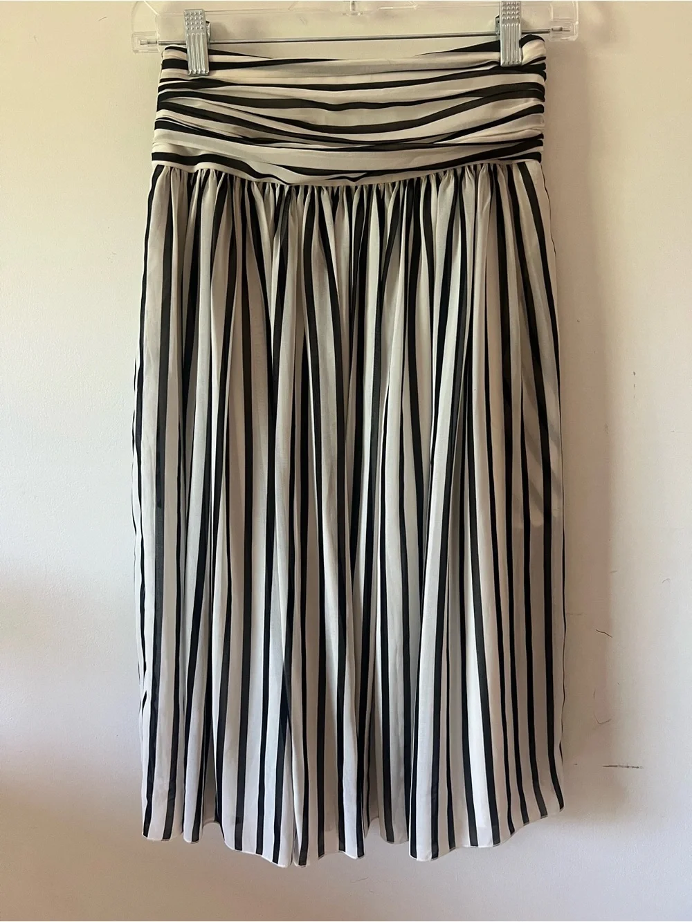 RARE Carrie Hammer Custom Striped Pleated Midi Skirt - Size XS / 24